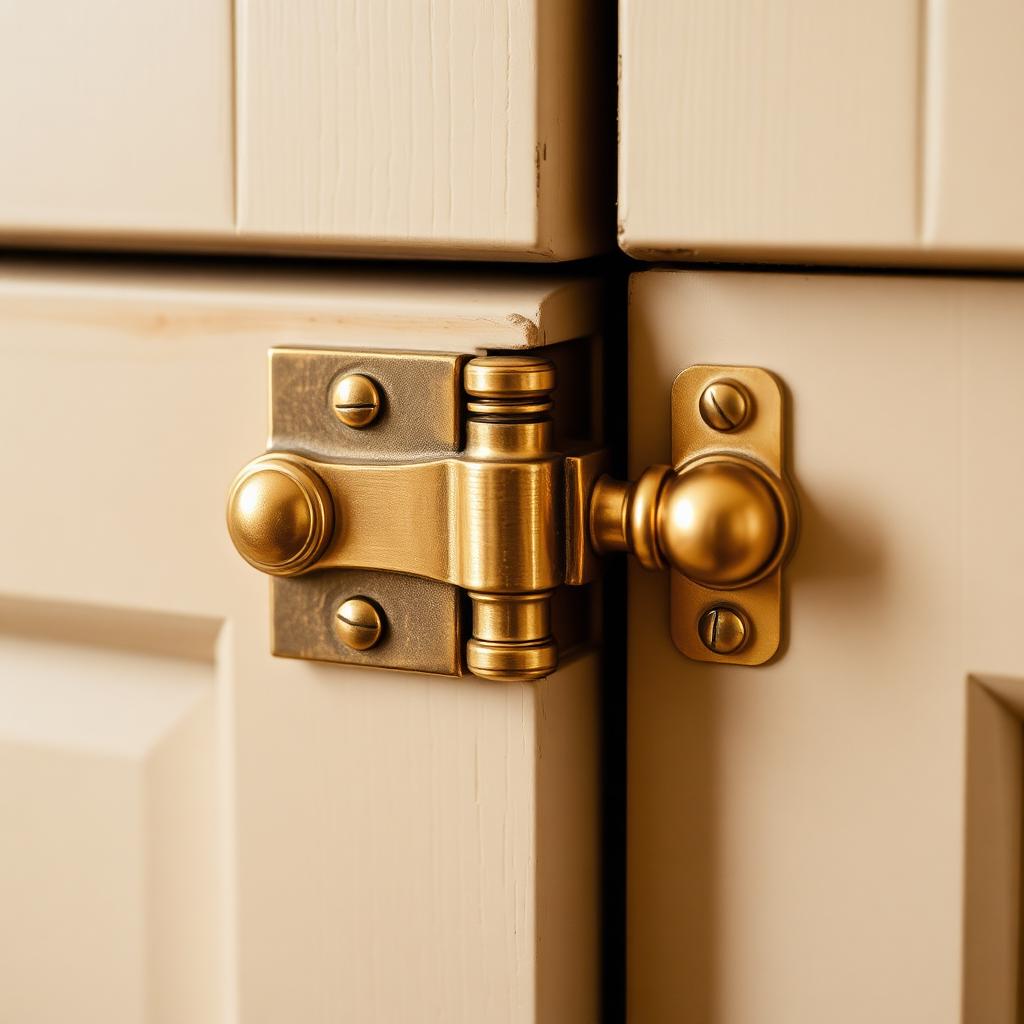 Solid brass hinge detail