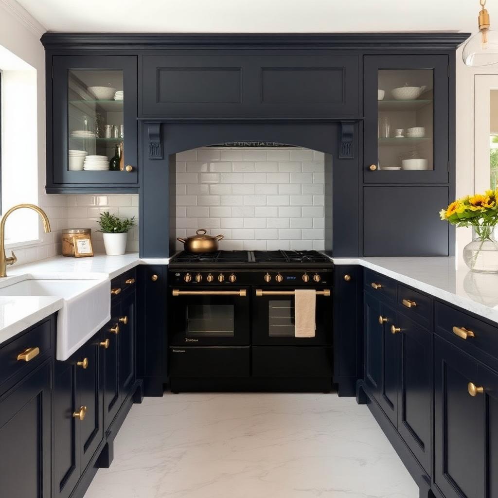 Hand-painted navy in-frame